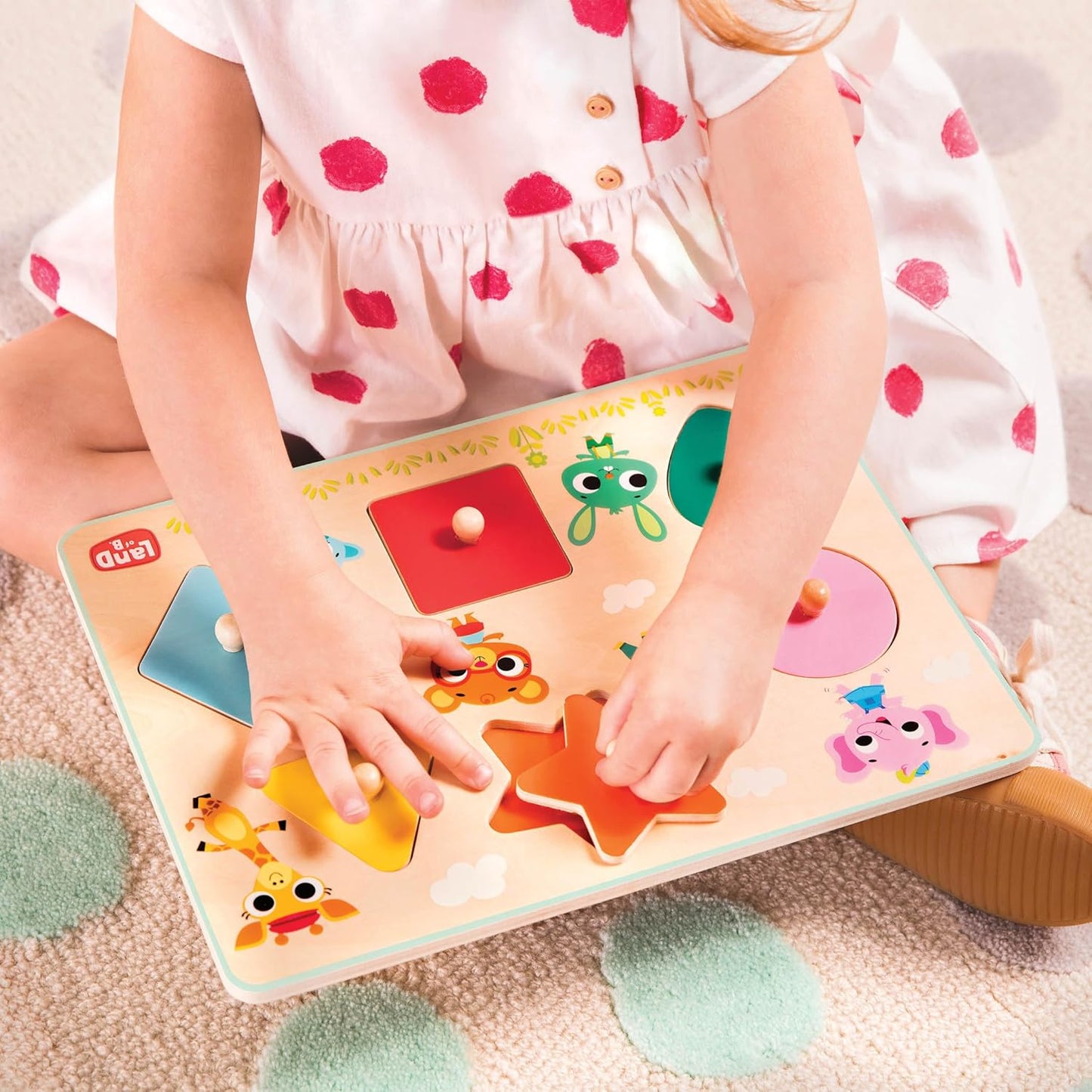 B. toys – Peek & Explore – Vehicles – Wooden Peg Puzzle for Toddlers, Kids – 8 Pieces – Fire Truck, Airplane, Taxi & More – 2+ Years