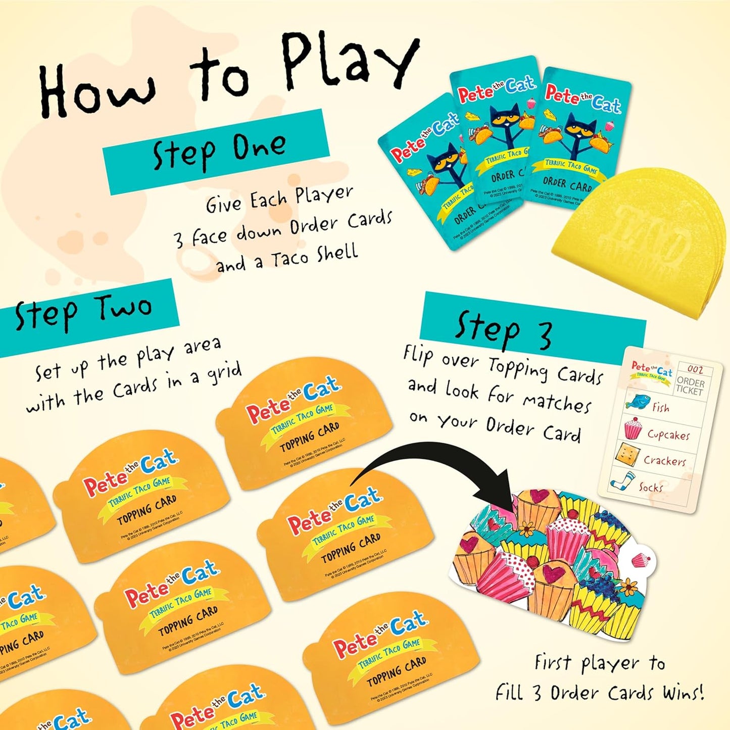 Briarpatch, Pete The Cat Terrific Taco Game, Based On Early Reader Books by James Dean, Preschool Learning for Children