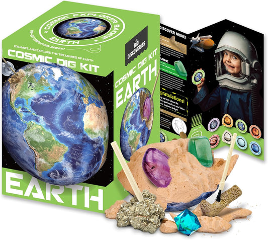 Cosmic Dig Kit by Big Discoveries - Explore The Planets of The Solar System with Gem & Fossil Excavation Kits for Kids | STEM Toy Science Dig Kits with Gemstones for Boys and Girls