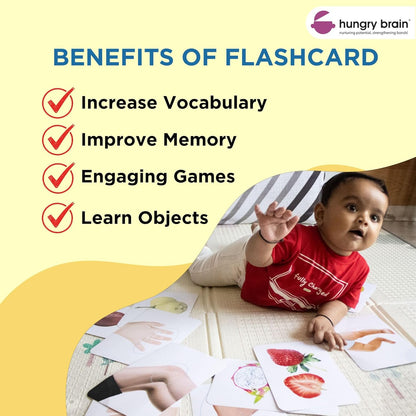 Hungry Brain Capital Alphabet High Contrast Baby Flash Cards 3 Months to 6 Years | Visual Stimulation Cards | Brain Development, Montessori Early Learning for Toddlers, Infants, Preschool Kids