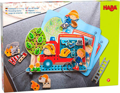 HABA Dress Me Lacing Cards Game - Montessori Fine Motor Skills Toy for Preschool Learning Activities and Kindergarten Toys with 36 Wooden Pieces