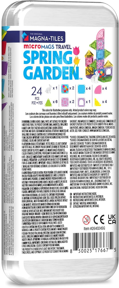 Magna-Tiles microMAGS 26-Piece Travel Magnetic Construction Set – Bold Colors, The Original Magnetic Building Brand