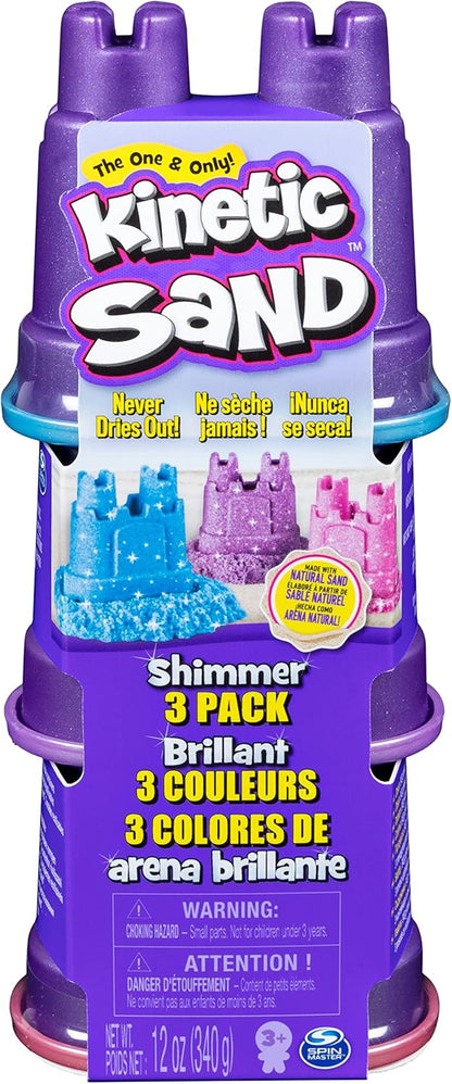 Kinetic Sand Shimmering Sand 3 Pack with Sandcastle Molds