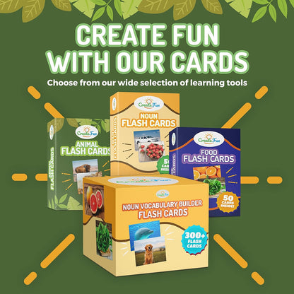 50 Noun Flash Cards, Fun Vocabulary Builder Educational Learning Photo Cards for Kids, Homeschool, Adults, Seniors, Speech Therapy, ESL, Autism, Dementia, Aphasia, SLP, ABA, and Occupational Therapy