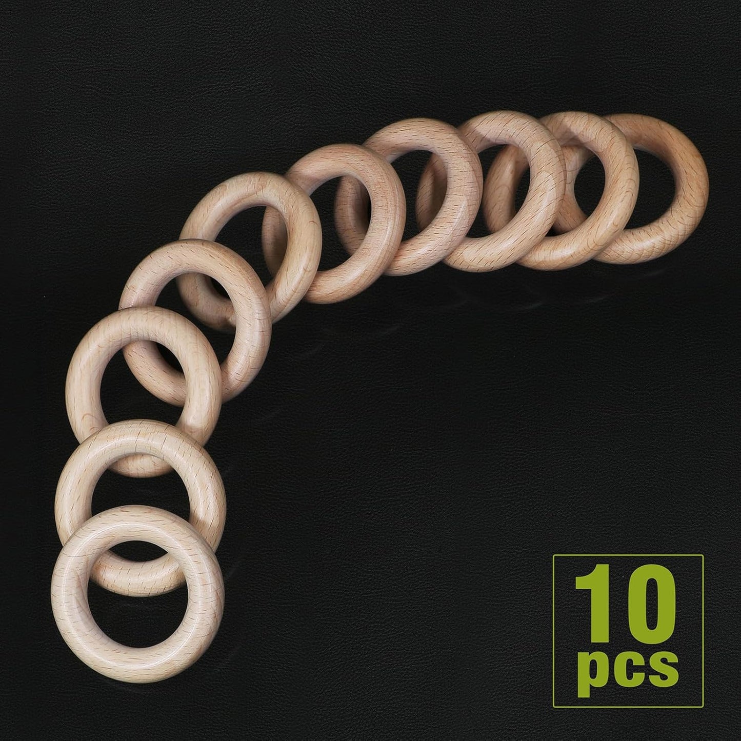 FoDau770 5pcs Natural Beech Wooden Rings, Unfinished Solid Wood Rings Heavy Duty Wood Circles, Macrame Craft Circles for Party, Home Decor & DIY Making - Outer Diameter: 3 Inch