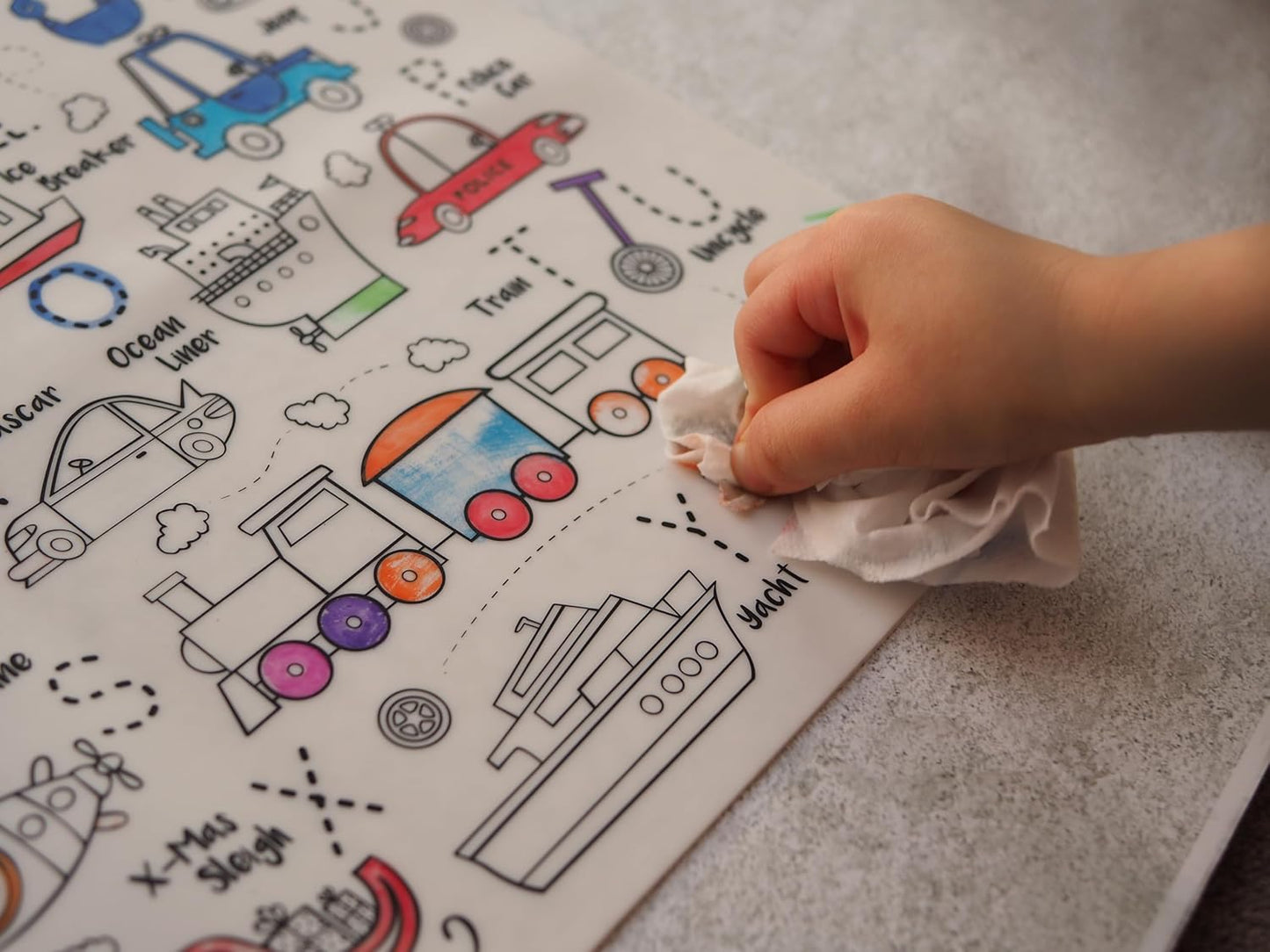 HeyDoodle Into The Wild Classic Doodle Mat – Reusable Silicone Alphabet Coloring Mat for Toddlers and Kids – Educational Animal Activity Pad with 9 Markers – Mess-Free Travel Toy – Ages 3-7