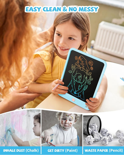 LCD Writing Tablet 10 Inch, Toys for 3 4 5 6 7 8 9 10 Year Old Boys Girls, Colorful Doodle Board Drawing Tablet, Gift for Boys Toddlers Age 3-12 Years, Memo Board, Drawing Pads with Lanyard(Blue)