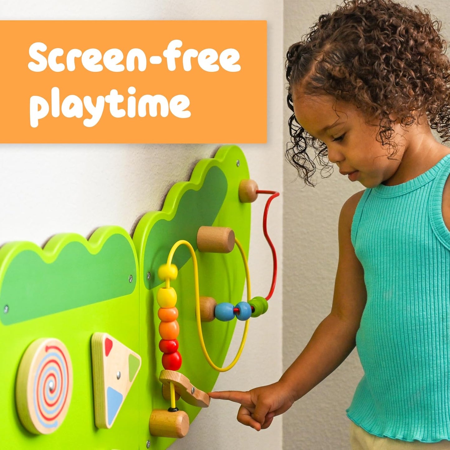 Spark & Wow Crocodile Activity Wall Panels | Light Green | Ages 18m+ | Montessori Sensory Wall Toy | 9 Activities| Busy Board Toys for Toddlers