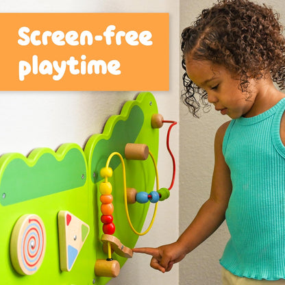 Spark & Wow Crocodile Activity Wall Panels | Light Green | Ages 18m+ | Montessori Sensory Wall Toy | 9 Activities| Busy Board Toys for Toddlers