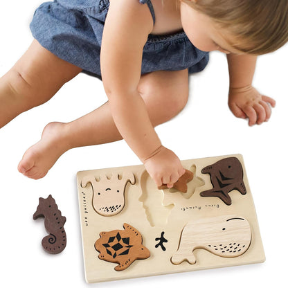Wee Gallery Wooden Puzzles for Toddlers 1-3 – Count to Ten Ladybugs Toddler Puzzle, Puzzles for 1 Year Old & Up, Wooden Toddler Puzzle for Fine Motor Skills & Early Number Learning