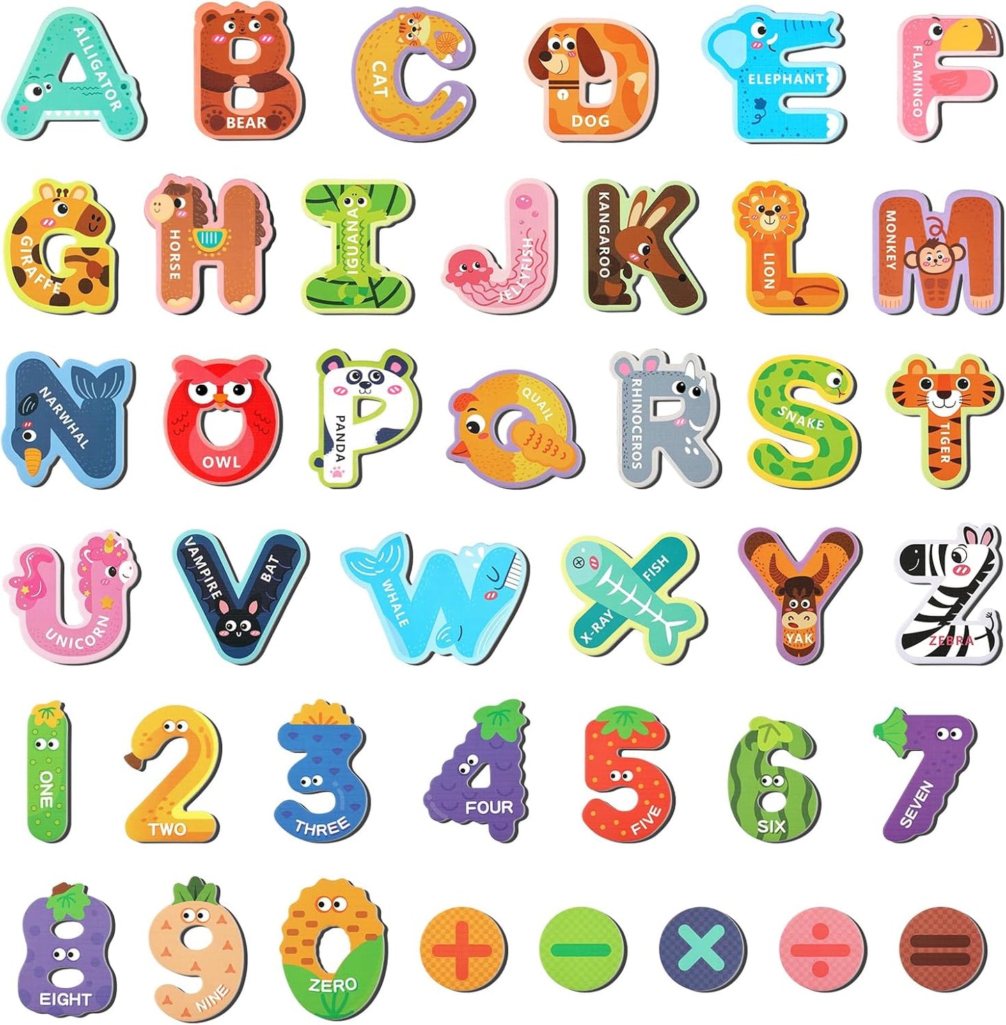 Magnetic Letters, 26 Animal Alphabet Magnets, Fun Preschool Learning Toy, Large Fridge Magnets for Spelling Games, Ideal Educational Gift for Toddlers (Uppercase Letter)