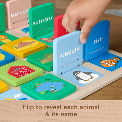 Fisher-Price Wood Preschool Toy Lift & Reveal Board, Early Learning Activity for Fine Motor Developmental Play Kids Ages 3+ Years