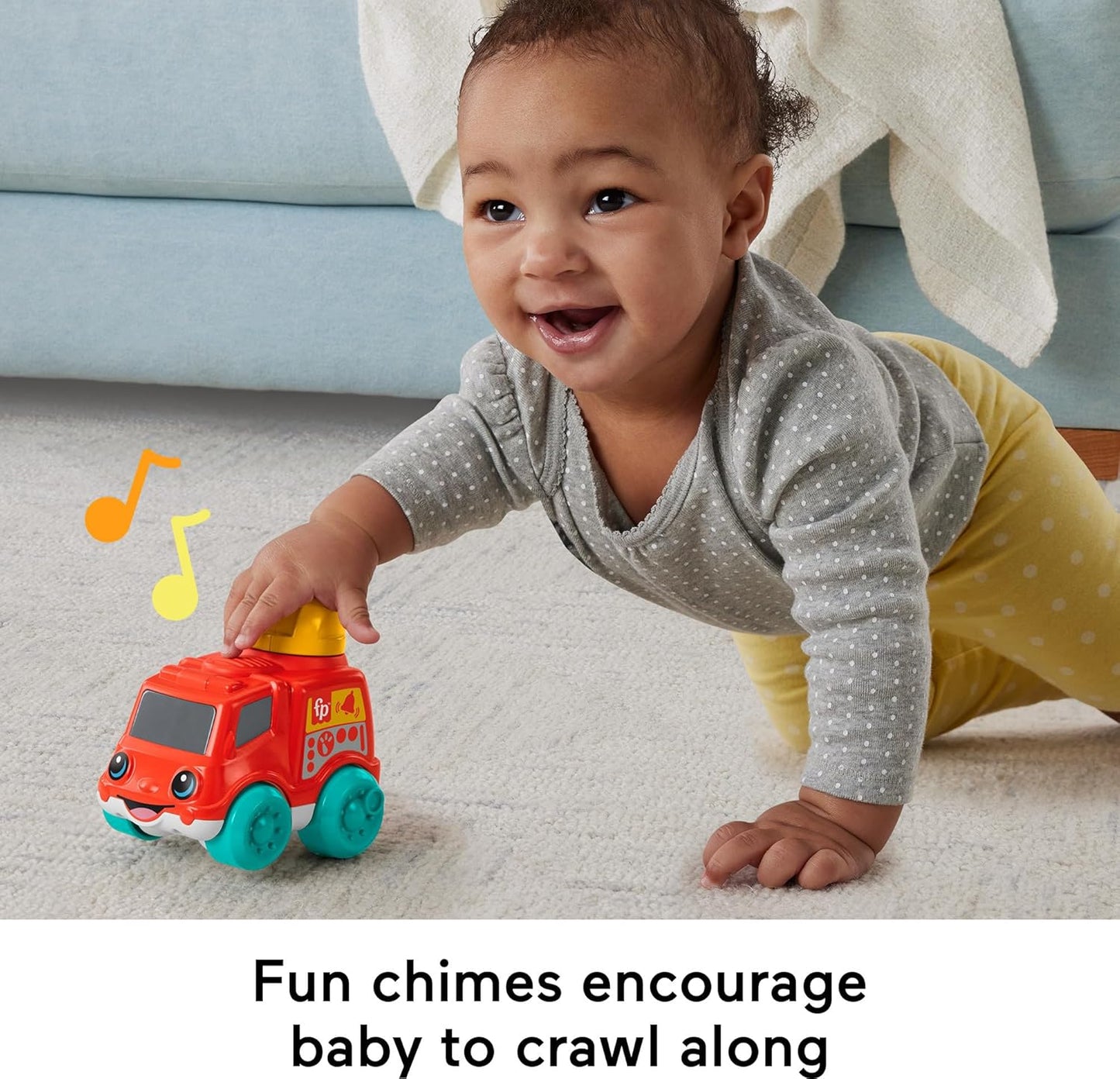 Fisher-Price Baby Toy Corn Popper Push-Along Vehicle with Sounds for Crawling Developmental Play Infants Ages 6+ Months