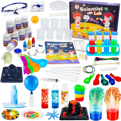 EXBEPE Science Kits for Kids 72+ Science Lab Experiments Erupting Volcano,Rainbow Rain,Artificial Snow Magic Chemistry Toy DIY Science Educational Learning Kit for Boys Girls