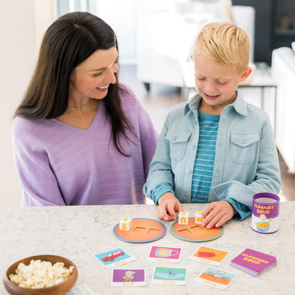Peaceable Kingdom Alphabet Soup Spelling Game - Educational Boardgame for Kids Aged 3 and Up - Preschool Learning Activities - Kindergarten Learning Games