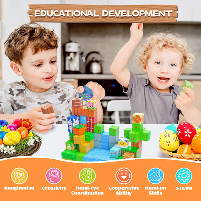 Mini Magnetic Tiles,78PCS Travel Magnetic Tiles Set with Iron Box,Portable Building Blocks for Kids Ages 3+,Car Airplane Travel Essentials Kids Toy,Creative STEM Toys Birthday Gift for Boys & Girls