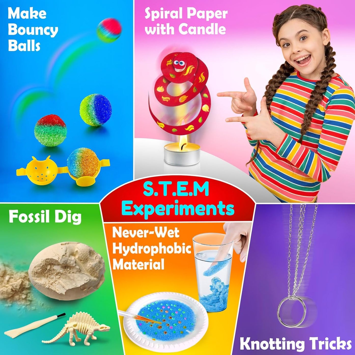 UNGLINGA Science Advent Calendar 2025 for Kids - 24 Days of S.T.E.M Experiments Chemistry Set, Crystal, Gemstones, Magic, Christmas Birthday Countdown Gifts for Boys Girls