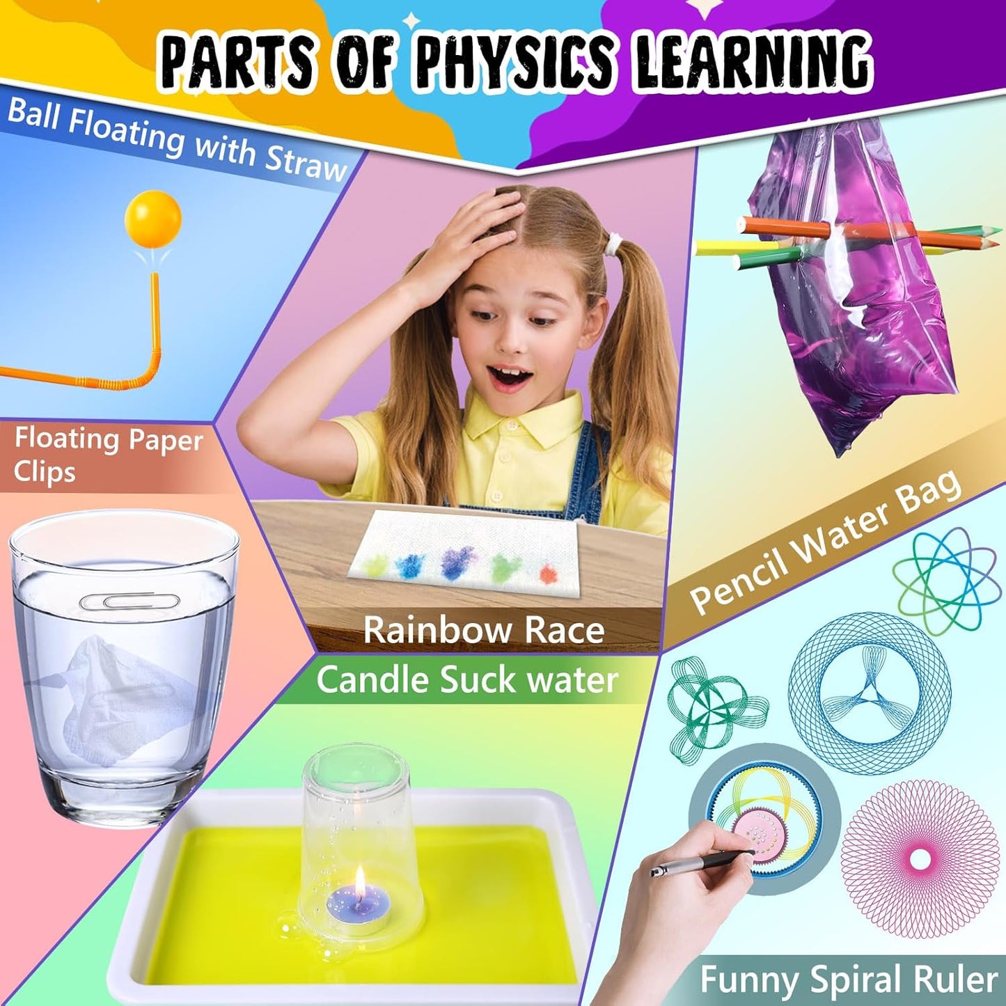 PATIFEED 110 Science Experiments Kit for Kids, Educational Science Lab Chemistry Set, Birthday Toys Gifts for Boys Girls, Volcano Eruption, Crystal