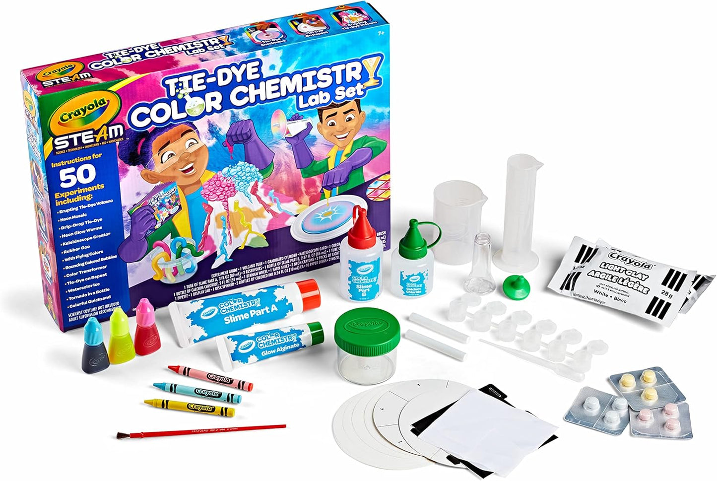 Crayola Color Chemistry Set (50 Experiments), Science Kit for Kids, STEM Toy for Kids, Gift for Boys & Girls, Ages 7, 8, 9