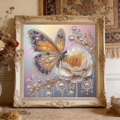 LAKEQUILL Royal Blue Butterfly Special Shaped 5D DIY Partial Drill Home Diamond Art Kit (Butterfly-4)