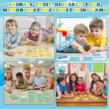 Zubebe 4 Sets Memory Matching Game for Kids Memory Match Fun Matching Game Educational Toys for Family Night, Party Favors, Classroom Prizes (Style 1)