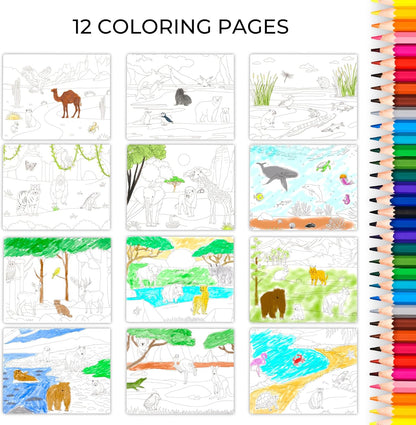 Fun Sticker Book for Toddlers 2-4 Years - Perfect Kids Activity Book with 500+ Beautiful Stickers & 12 Themes for Entertaining Boys & Girls 4-8 While Traveling - Incl. Coloring Pages