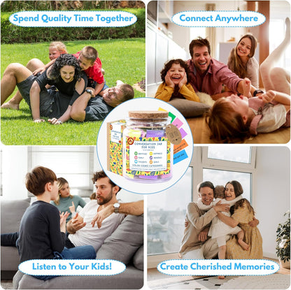 Conversation Cards for Kids In Jar, 150 Cards, Connect, Build Social Emotional Learning Skills, Mental Health Decor for School, Counseling Decor, Back to School Supplies