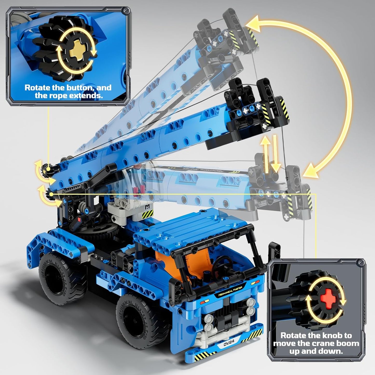 DOLIVE STEM RC Truck Building Toys, 2-in-1 Technic Vehicle Building Kits for Boys Age 8-12, Construction Erector Set Crane Truck Build Model for Boys Girls Age 6 7 8 9 10 11 12 13 14+