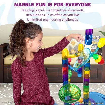 Marble Genius Stable Bases, 4pcs Marble Run Accessory Set for Kids Ages 4+, Fun Ultimate Marble Track Race Add-on Kit for Teens STEM