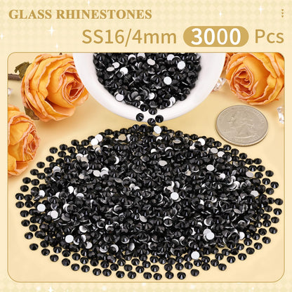 5000PCS SS6/2mm Glass Crystal Rhinestones (Clear), Bedazzling Flatback Rhinestones for Crafting DIY Crafts Nail Art Makeup Decoration, Gems Diamond Charms for Tumbler Shoes Clothing Mug