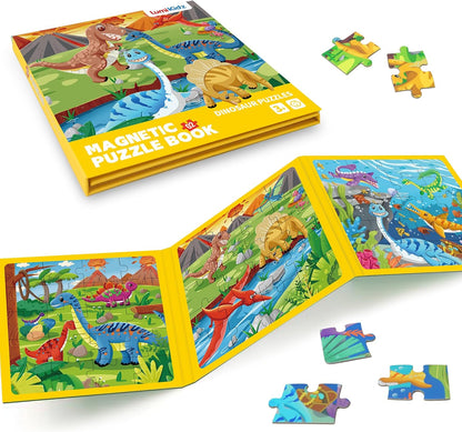 Magnetic Unicorn Mermaid Princess Puzzle for Girls Ages 3-6, 20 Piece Travel Magnetic Puzzle for Toddlers, Car Airplane Road Trip Activity Toy