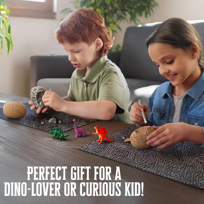 Thames & Kosmos I Dig It! Dinos - Dinosaur Eggs Excavations | 8 Dig-Out Kits, Unearth Dinosaur Figurines, a T. Rex Claw & Tooth Replica, Includes Tools & Guide, Great Birthday Gift for Kids Ages 5+