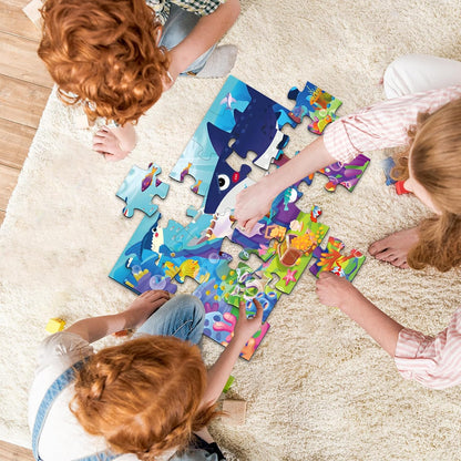Jumbo Floor Puzzle for Kids, Large Jigsaw Puzzles 24 Piece for Kids Ages 3-5,Preschool Learning & Education Toys, Gifts for 4-8 Year Old Boys and Girls (Jungle Animals)