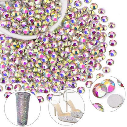 5000PCS SS6/2mm Glass Crystal Rhinestones (Clear), Bedazzling Flatback Rhinestones for Crafting DIY Crafts Nail Art Makeup Decoration, Gems Diamond Charms for Tumbler Shoes Clothing Mug