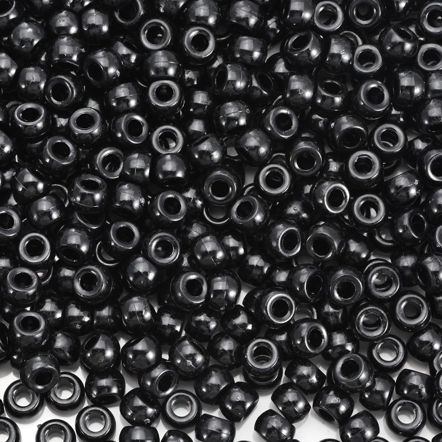 1100Pcs Red Pony Beads 6x9mm Large Hole Plastic Hair Beads for Braids, Kandi Bracelets, Keychains, Jewelry Making