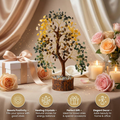 ANAYA AGATE 7 Chakra Healing Crystal Tree of Life Kit, Bracelet, Pendant, Necklace, Feng Shui Money Bonsai Tree, Positive Energy for Women, Mom, Sister and Housewarming Decoration