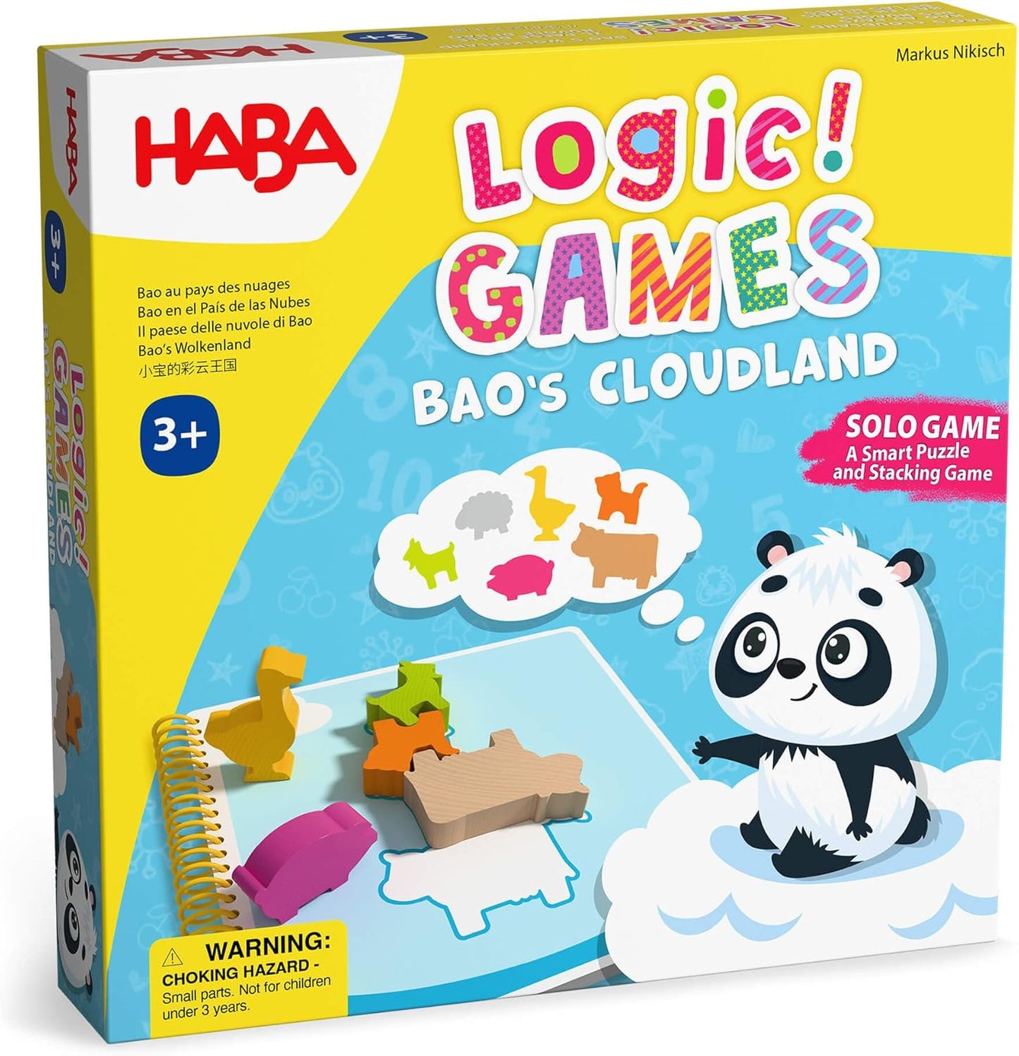 HABA Bao's Cloudland Wooden Logic Puzzle & Stacking Game – STEM Challenges for Ages 3+