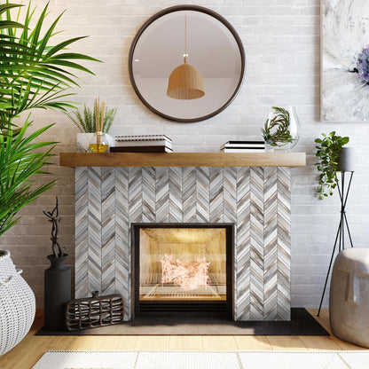 Yipscazo 10 Sheets Herringbone Backsplash Peel and Stick Tile, Marble Calacata Mixed Metal Gold PVC Stick on Backsplash for Kitchen, Waterproof Self Adhesive Wall Tile for Bathroom