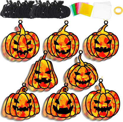 32 Sets Outer Space Suncatchers Craft Kit DIY Window Stained Glass Effect Planet Astronaut Alien Paper Crafts Home School Classroom Decoration Kid Birthday Gift Creative Art Project Activity Game - Colors A