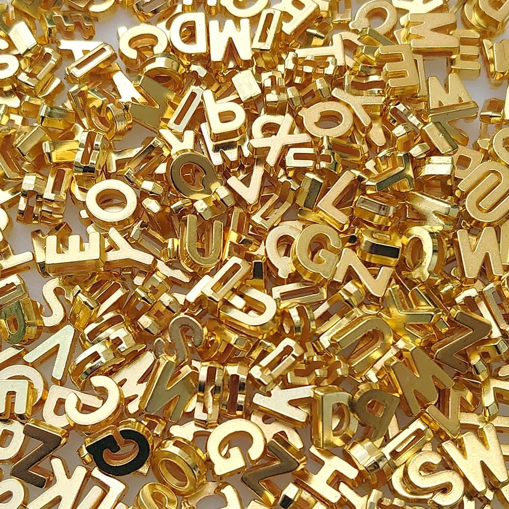 300+ Pieces 9x12mm Big Large Alphabet Letter Beads Charms A-Z Mixed Plastic Shape Loose Bead for Jewelry Making Bracelets Necklaces Key Chains (Classic Solid Colors)