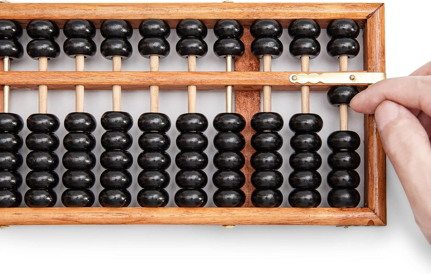 Black long Di fang Digital Standard Abacus-28.5cm-Professional 13-Column Soroban Calculator (Functional and Educational Tool) Vintage-Style Chinese Wooden Abacus.