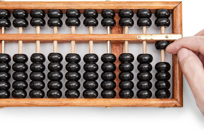 Black long Di fang Digital Standard Abacus-28.5cm-Professional 13-Column Soroban Calculator (Functional and Educational Tool) Vintage-Style Chinese Wooden Abacus.