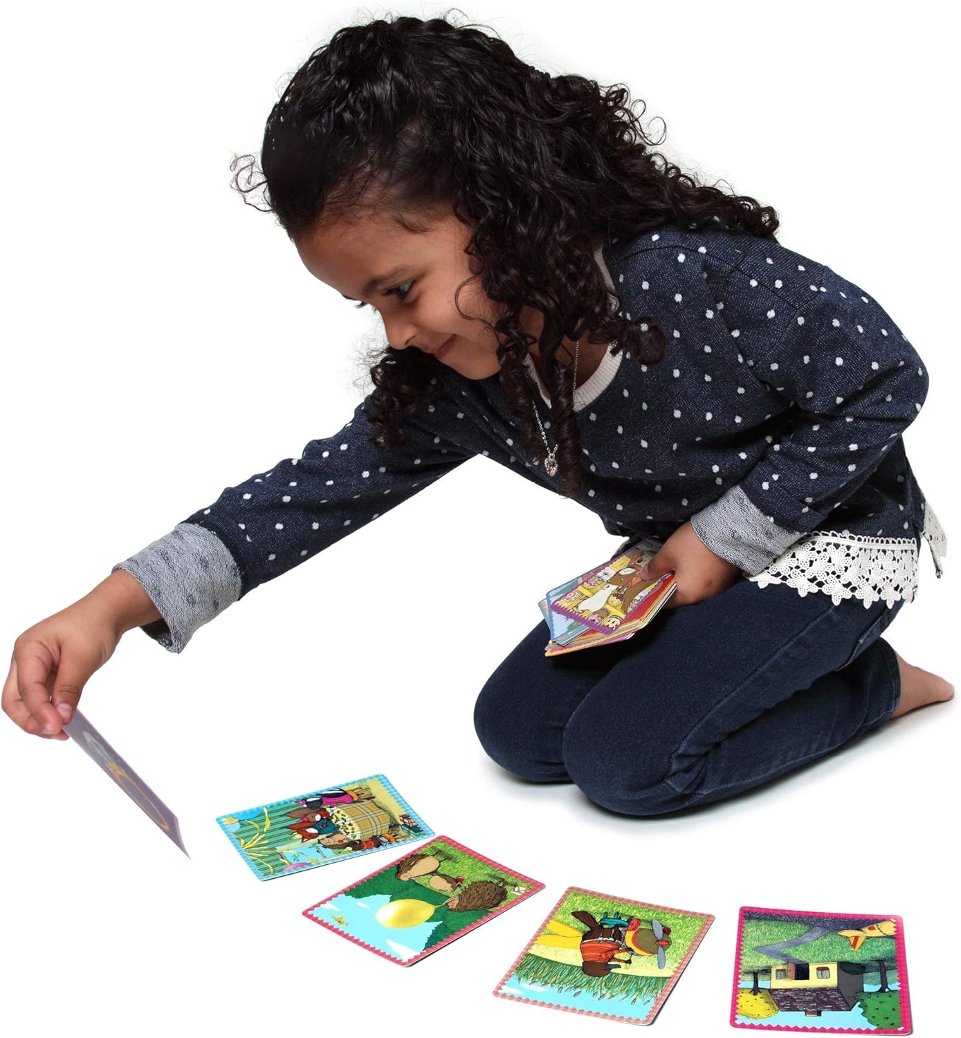 eeBoo: Mystery in The Forest Create a Story Pre-Literacy Cards, 36 Cards with Colorful Characters, Encourages Imagination, for Ages 3 and up