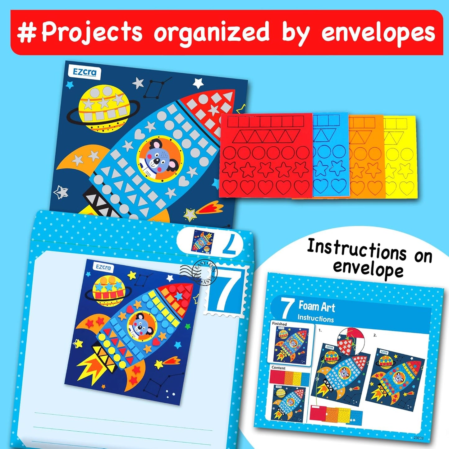 EZCRA Unicorn Craft Kits for Kids Ages 4-8 – 21 Projects in 1 Craft Box for Kids – All Inclusive No Mess Arts and Crafts Kit, Educational Activity Box for Girls