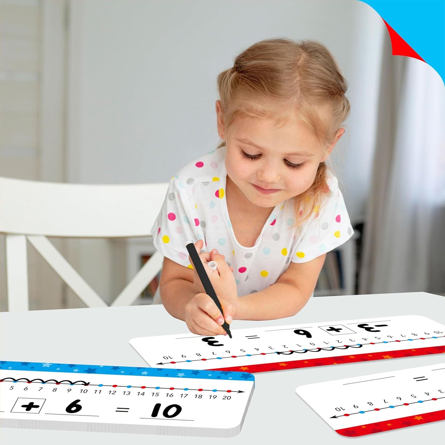 8 Packs Magnetic Number Line Boards, Dry Erase Writable and Erasable Math Board Addition & Subtraction White Board Magnets for Kids, Students, Classroom and Home (Each Measures 12” x 3.5”)