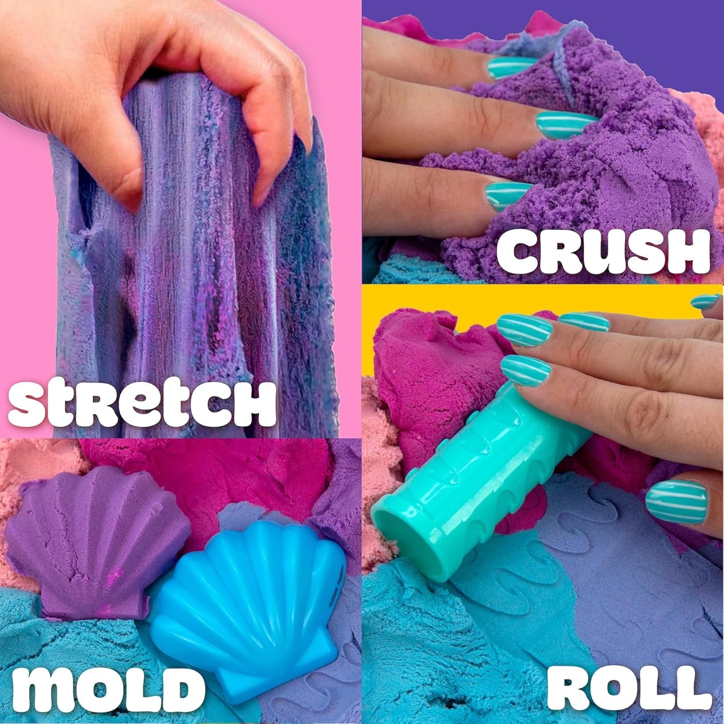 Play-Doh Sand Castle Bucket, 5 Colors & Scents of Play Sand, Resealable Cans with 5 Fun Tools, Sand Castle Building Kit, Creativity for Kids Sensory Bin, Toys for Soft Play