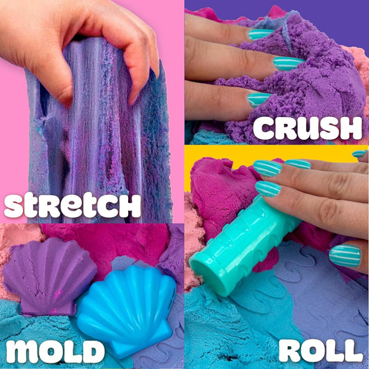 Play-Doh Sand Castle Bucket, 5 Colors & Scents of Play Sand, Resealable Cans with 5 Fun Tools, Sand Castle Building Kit, Creativity for Kids Sensory Bin, Toys for Soft Play