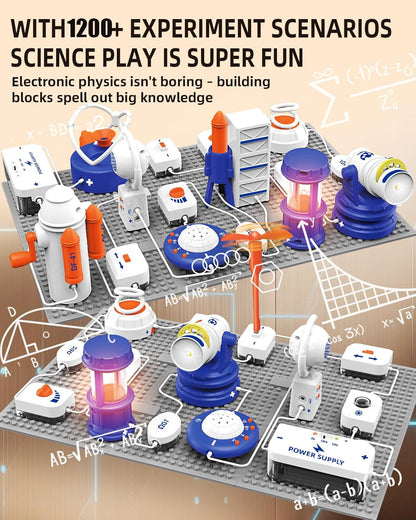 Science STEM Kits for Kids, Electronics Exploration Kit, 66 Pcs DIY Circuit Parts, Over 1200 Projects, STEM Educational Toy Gifts for Kids Boys Girls Ages 3 4 5 6 7 8 9 10 11 12, Color Project Manual