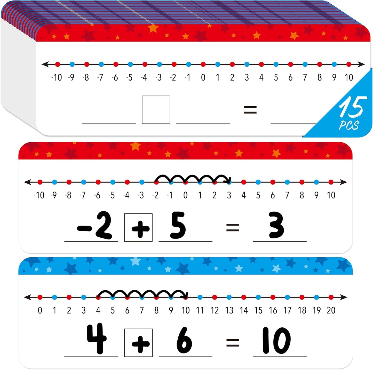 8 Packs Magnetic Number Line Boards, Dry Erase Writable and Erasable Math Board Addition & Subtraction White Board Magnets for Kids, Students, Classroom and Home (Each Measures 12” x 3.5”)