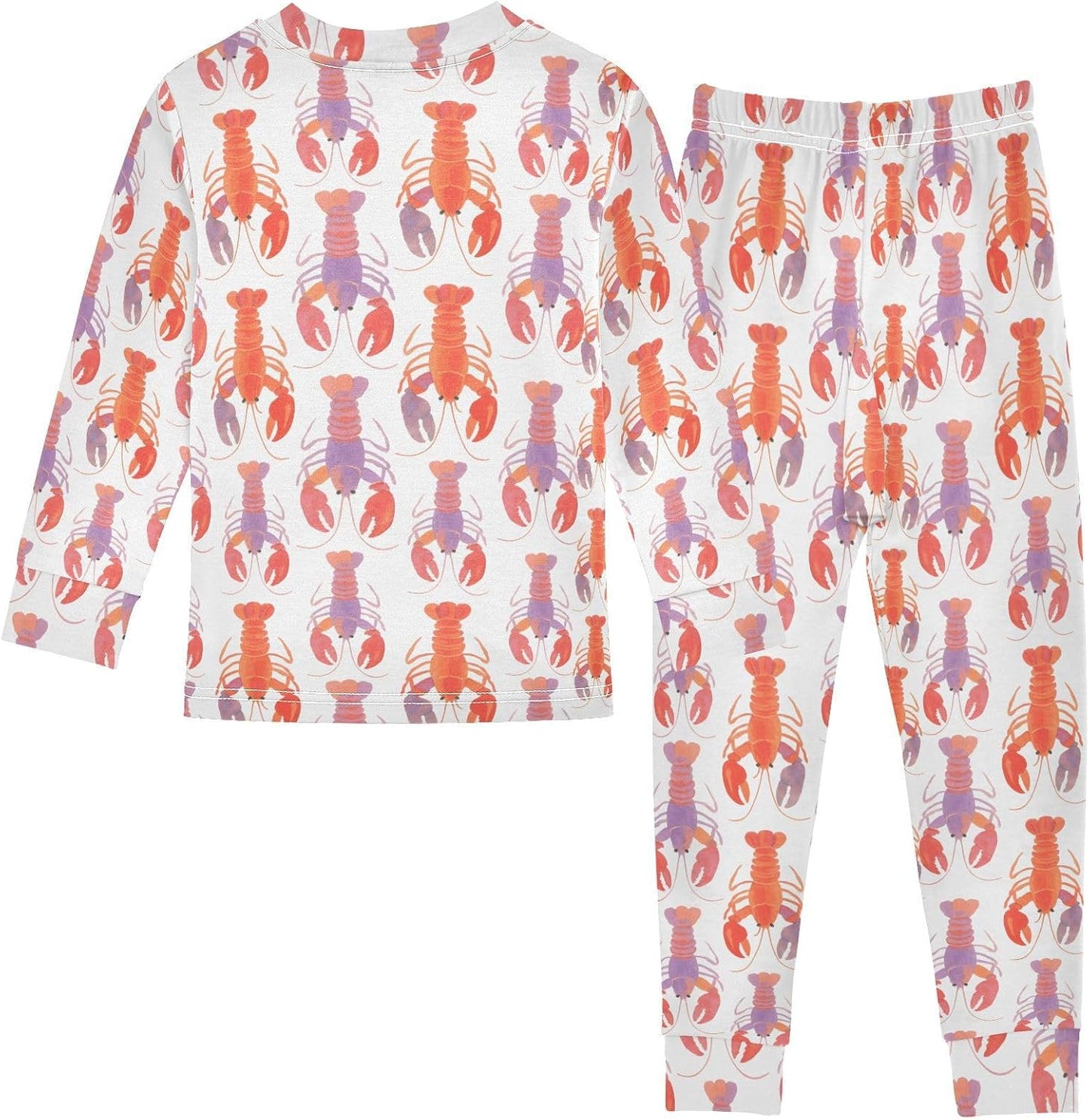 ALAZA Shark Starfish Palm Tree 2 Piece Pajama Set Long Sleeve Top and Pants Sleepwear Unisex - Colors A